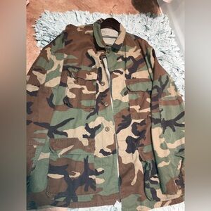 Camo button up thick material